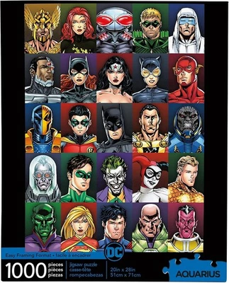 Aquarius DC Comic Book Characters  Faces  Puzzle 1000 pieces  New factory sealed - Image 1 of 4