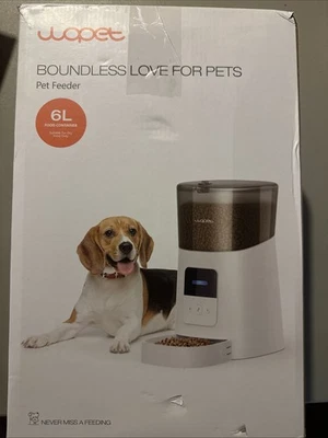 WOPET Automatic Pet Feeder 6L Voice Recorder White - Image 1 of 4