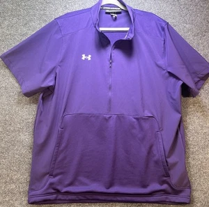 Under Armour Men’s 2XL 1/4 Zip Short Sleeve Pullover Purple Athletic Shirt - Imagen 1 de 11