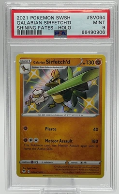 2021 POKEMON SWORD & SHIELD SHINING FATES #SV064 GALARIAN SIRFETCH'D PSA 9 MINT - Image 1 of 2