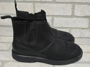 Crocs Breck Black Leather Boots Chelsea Ankle Style 201871 Size M10 - Picture 1 of 12