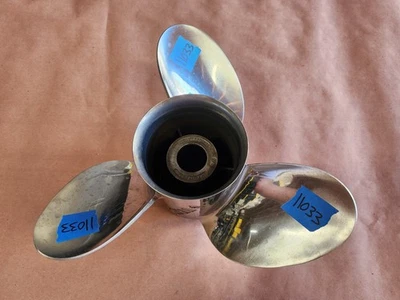 14 1/4" X 21P TURBO 1 STAINLESS PROPELLER, ET-14221-R, FLO TORQ, 4.75", P11033 - Image 1 of 4