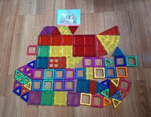 Lot of Magnetic Tiles Mixed Colorful Building Set With Manual Kids Toys - Picture 1 of 17