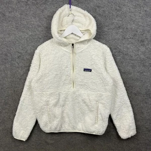Patagonia Fleece Mujer Pequeño Blanco Los Gatos Sherpa Peluche Pila 1/4 Cremallera Con Capucha - Imagen 1 de 10