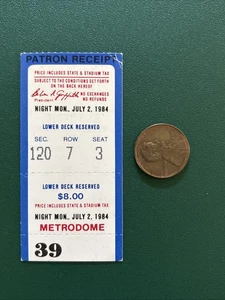 KIRBY PUCKETT 5th 2B 1984 Orioles Twins ticket stub CAL RIKPEN JR EDDIE MURRAY - Picture 1 of 2