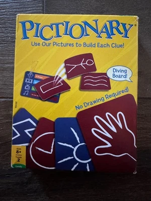 Pictionary Card Game Family Party Travel Mattel 2012 ( NO DRAWING REQUIRED) - Image 1 of 3