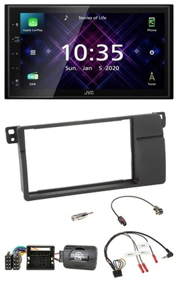 JVC DAB 2DIN Lenkrad Bluetooth USB Autoradio für BMW 3er E46 00-06 Quadlock - Bild 1 von 4