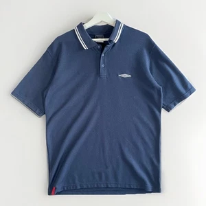 Vintage 90er Umbro Poloshirt Herren Gr. L dunkelblau Baumwolle Kurzarm Classic Fit - Bild 1 von 10