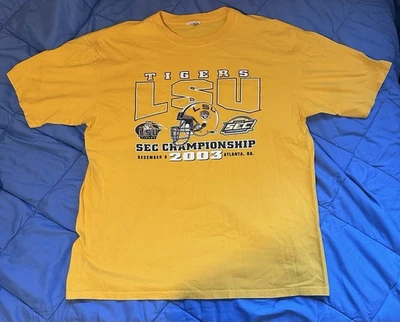 Camiseta Vintage Campeón LSU Tigres Fútbol 2003 Campeonato Nacional Talla XL Foto 1 de 3