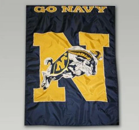 Navy Midshipmen NylonMax Home Banner 40" x 28" Appliqued & Embroidered - NEW Cover
