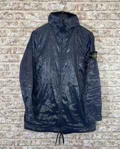 Stone Island Piattina 82/22 crinkle fish tail jacket size L navy purple 2022 - Picture 1 of 10