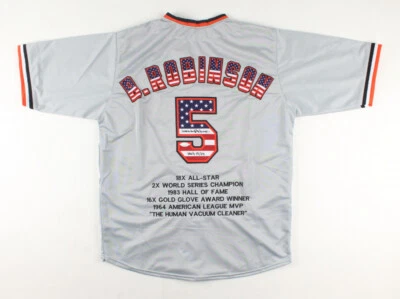 Brooks Robinson Signed Orioles Highlight Stat USA Jersey Insc HOF 1983 (JSA COA) - Image 1 of 4