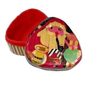 Handmade Lidded 3 Inch Bamboo Santa Trinket Box - Picture 1 of 11