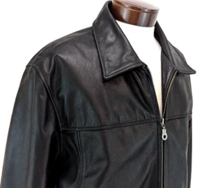 Giacca di pelle vintage M. JULIAN Wilson's uomo taglia L bomber moto nero VEUC* - Foto 1 di 12