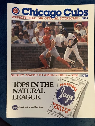 Chicago Cubs 1989 Official Scorecard Vs Pittsburgh Pirates 4/9/89 Cover