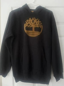 Timberland Hoodie Youth XL 13-20 Black Classic Logo Graphic Print Sweatshirt - Picture 1 of 2