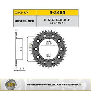 FOR HONDA NC S 700 2012 2013 ERGAL REAR SPROCKET SUNSTAR PITCH 520 WITH 44 TEETH - Foto 1 di 1