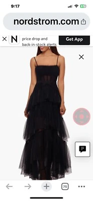 Women’s Betsy & Adam Black Tulle Dress, Size 2 - Image 1 of 4