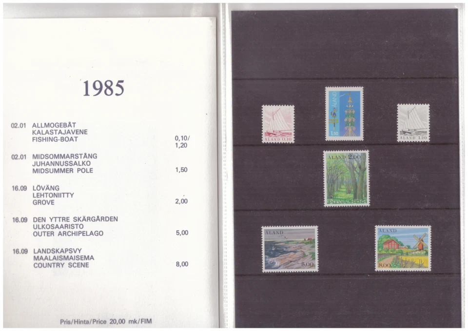 ALAND 1985 Official Year Book SET MNH Mint. All 6 Stamps - Image 1 of 3
