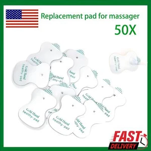50PCS Massager & Electrode Snap On Replacement Pads For Pulse Tens Unit Us - Picture 1 of 7