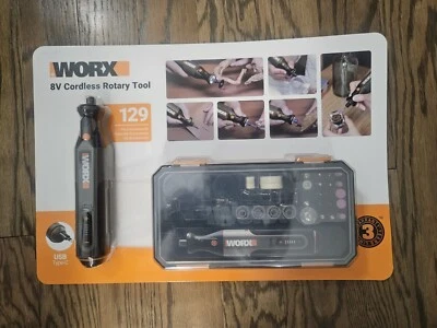 WORX WX106L 8V CORDLESS ROTARY TOOL USB TYPE-C+129 PC. ACCESSORY KIT New - Image 1 of 4