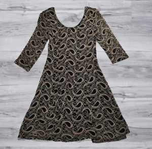 Papillon Gúna Mion Forleagan Lása Dubh Beige Mná Méid Beag - Picture 1 of 12