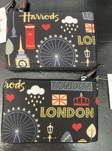Harrods London Glitter Pocket Folding Nylon Tote Shoulder Straps NWT - Picture 1 of 8