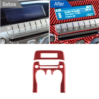 Cubierta de control de consola central de fibra de carbono roja para Chevrolet Camaro 2010-15 Foto 1 de 4