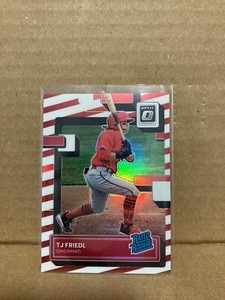 TJ FRIEDL /46 Panini Donruss Optic #83 FREEDOM PRIZM Rated Rookie Reds SP SSP