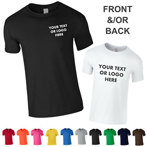 Personalised Work T Shirt Unisex. Custom Printing Text Logo, Vinyl on Cotton Tee