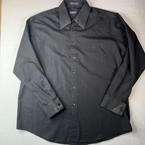 Giorgio Ferraro Mens Black Button Down Dress Shirt Size 15 1/2 (34-35)