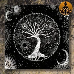 Tree Of Life Altar Cloth Tarot Oracle Card Spread Wall Hanging Tablecloth Mat - Picture 1 of 1