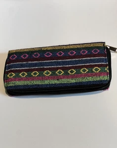 Colorful Wristlet Wallet Zip Around Wallet with wrist strap 8" by 4" - Picture 1 of 4
