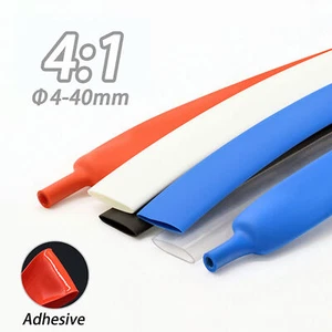 Adhesive Lined 4:1 Waterproof Heat Shrink Tube Wrap Dual-wall All Color 4mm-40mm - Picture 1 of 11