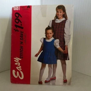 #6081 McCalls Girls dress jumper sewing pattern size 3-6 - Picture 1 of 4