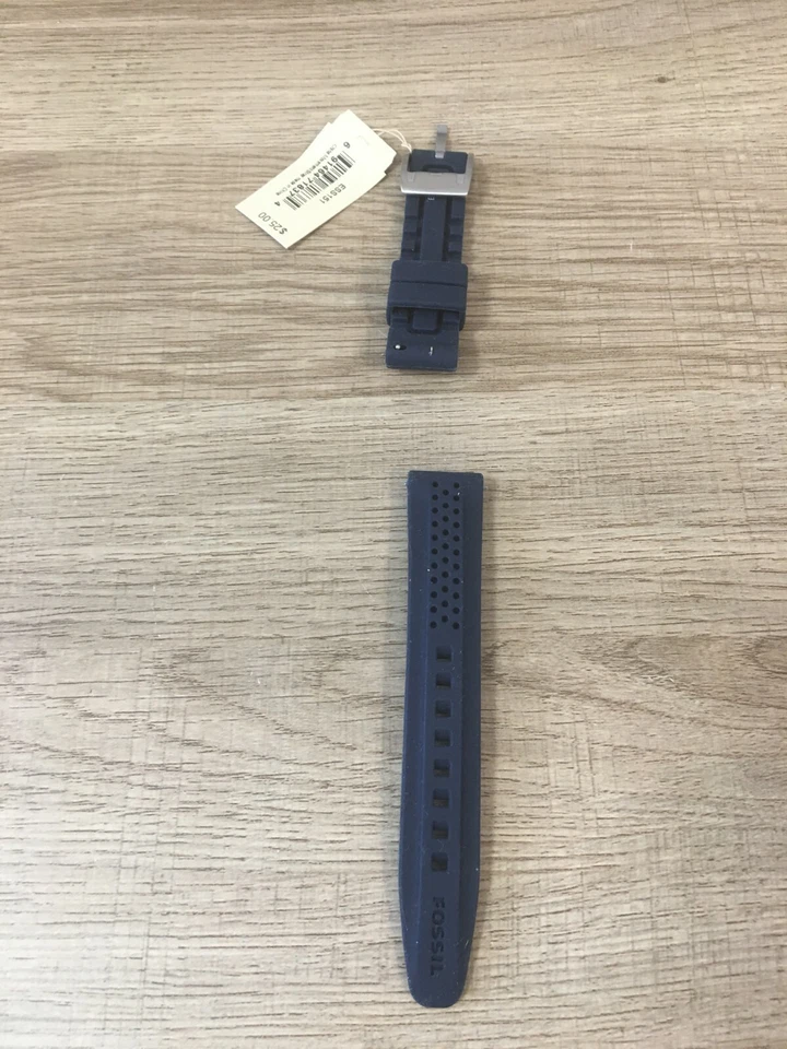 Correa de silicona FOSSIL 18mm azul marino, ESS151-Nueva con etiquetas Foto 1 de 3