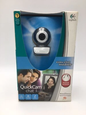 Logitech QuickCam Chat USB Video Webcam Conferencing Web Camera Skype & Headset. - Image 1 of 4