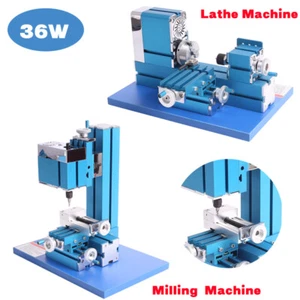 36W Mini Metal Lathe Machine DIY Tool Benchtop Wood Milling Lathe Woodworking - Picture 1 of 14