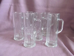 Libbey USA Shot Glass 5" Mug Handle Shooter Set-6 Ribbed 4 oz. VTG - Picture 1 of 4