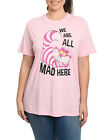 T-shirt chat du Cheshire Alice au pays des merveilles rose femme taille Plus