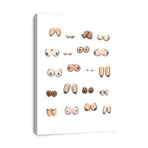 Funny Bathroom Art Print, Feminist Print Gift, Boob Wall Art, Nice Tits Print - Picture 1 of 11