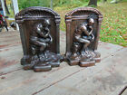 Antique Bronzed Finish Cast Iron The Thinker Le Penseur By Rodin Book Ends