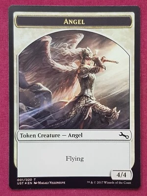 Magic The Gathering UNSTABLE FOIL ANGEL token card MTG - Image 1 of 2