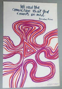 1968 We Need The Conviction That God Counts On Men Argus Poster Patricia Ricci - Picture 1 of 3