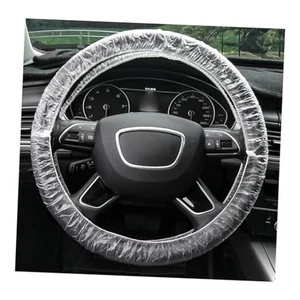 100PCS Disposable Car Steering Wheel Cover, Plastic Plastic, 100 PCS - Picture 1 of 7