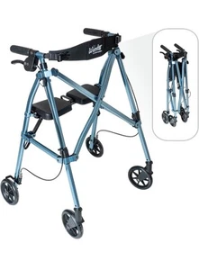 Stander Wonder Rollator Cobalt Blue Lightweight Folding Space Saver Mobility NOB - Picture 1 of 7