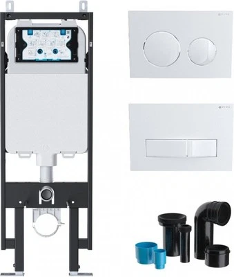 VIVA SANITARY Viva Ultra Slim Wall Hung Toilet Frame & Cistern & Gloss White Flush Plate