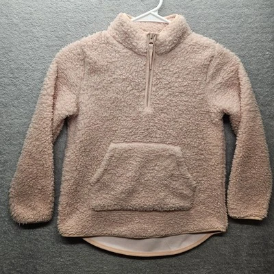 Carter's Girl Sz 8/8A 3/4 Zip Turtleneck Sherpa Sweater Pink  - Image 1 of 4