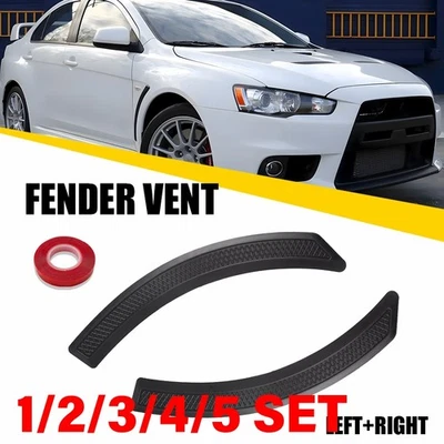 Side Fender Air Wing Vent Decoration Trim For 2002-16 Mitsubishi Lancers 1-5SET - Image 1 of 4