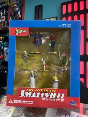 Conjunto de bonecos de PVC The Silver Age SMALLVILLE 7 peças DC Direct 2001 - lacrado - Imagem 1 de 4